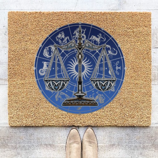 Libra Zodiac star sign horoscope Astrology Coir Doormats