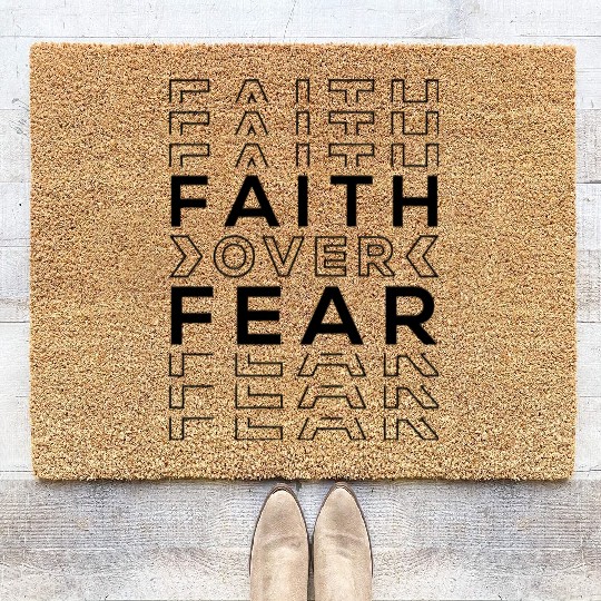 FAITH OVER FEAR Coir Doormats