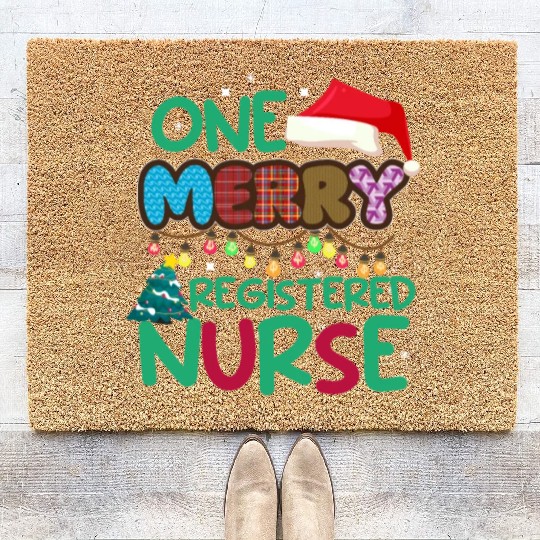 One Merry Registered Nurse Christmas Coir Doormats