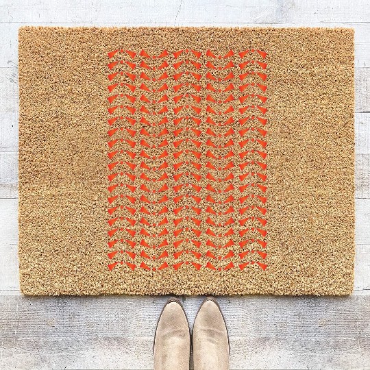 Orange Pattern Coir Doormats