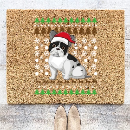Merry Christmas, French Bulldog, Dog lovers gift Coir Doormats