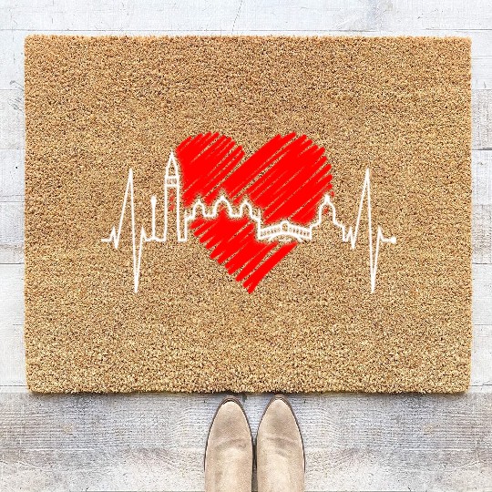 Venice Skyline Italy Heartbeat Italia Love Venezia Coir Doormats