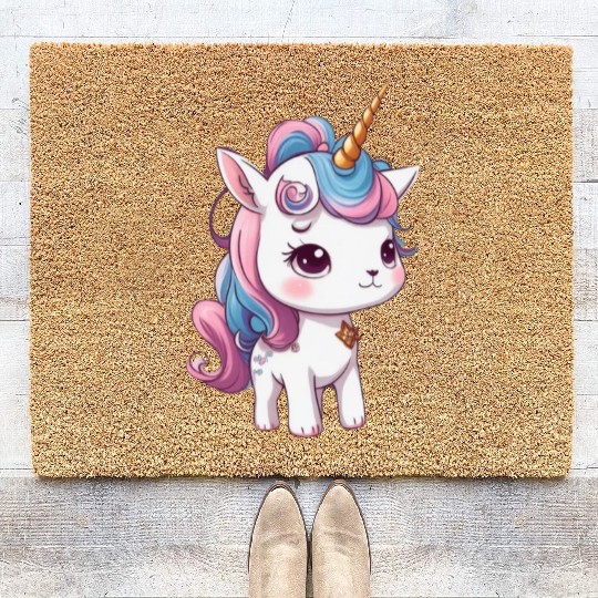 Rainbow unicorn 3 Coir Doormats