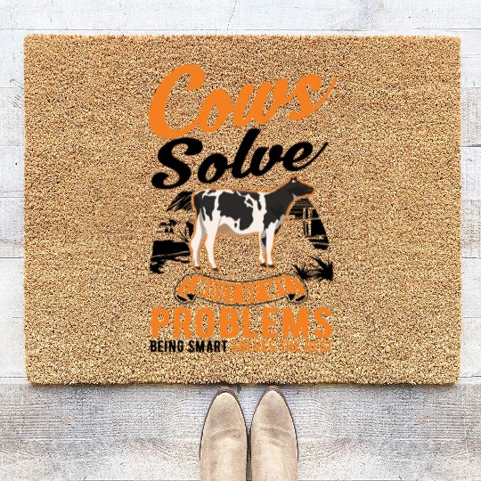 Cow Gift Farmer Cattle Breeder Cows Coir Doormats
