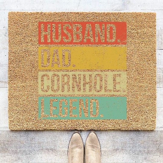 Cornhole Vintage Husband Dad Legend Coir Doormats