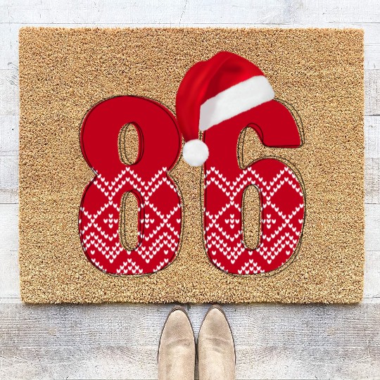 86 Christmas Years - Number Eighty Six Coir Doormats