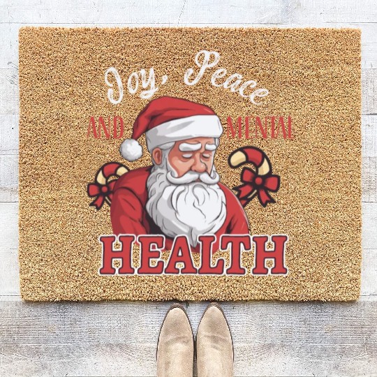 Mental Health Christmas Anti Christmas Holiday Coir Doormats