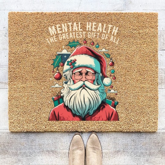 Mental Health Christmas Anti Christmas Holiday Coir Doormats