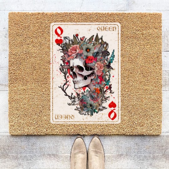 Queen of Hearts Card Game Horror Heart Queen Coir Doormats