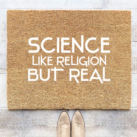atheism science Coir Doormats