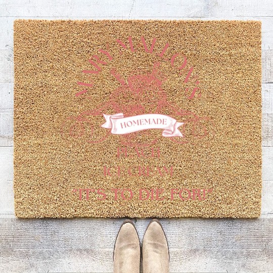 Mary Mallon's Peach Ice Cream Coir Doormats