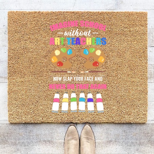 Art Teacher Drawing Art Education Back To School Coir Doormats