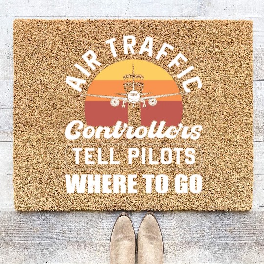 Airplane Airfield Aviation Air Traffic Controller Coir Doormats