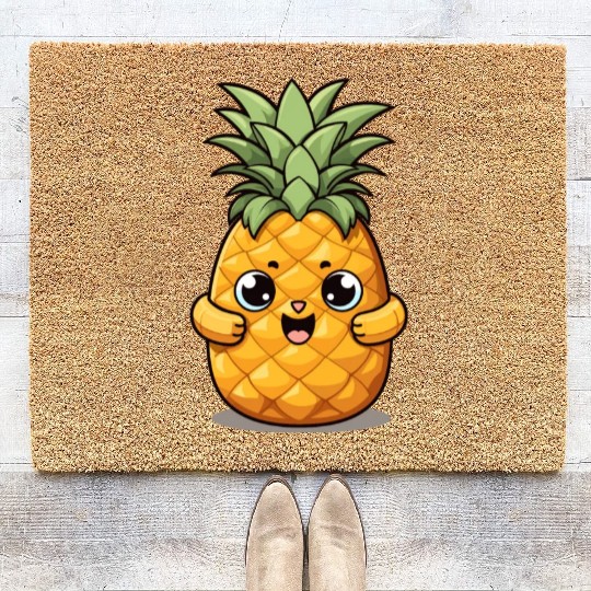 Cute Funny Pineapple Summer Kawaii Gift Coir Doormats