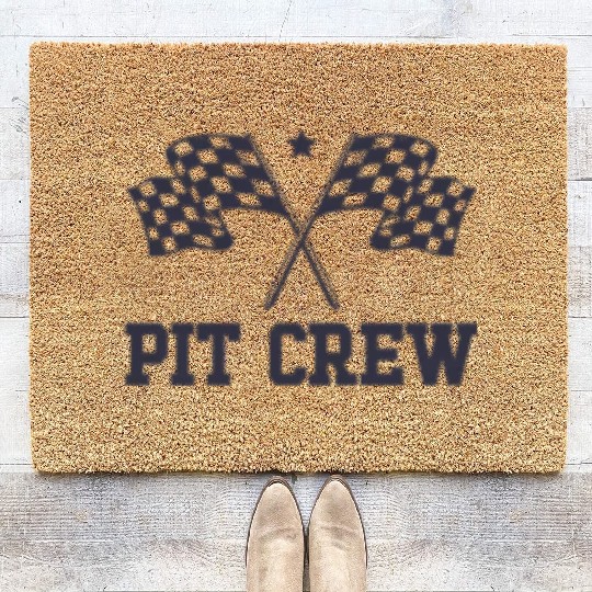 Pit Crew Racing Enthusiast Racer Birthday Pit Crew Coir Doormats