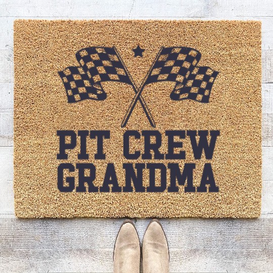 Pit Crew Grandma Racing Enthusiast Racer Birthday Coir Doormats