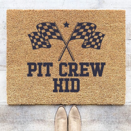 Pit Crew Kid Racing Enthusiast Racer Birthday Gift Coir Doormats