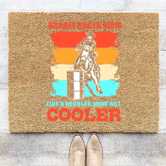 Funny Barrel Racing Barrel Racer Mom Coir Doormats