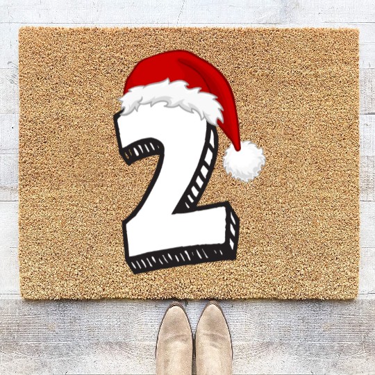 Number 2 Second Birthday - Christmas Two Coir Doormats