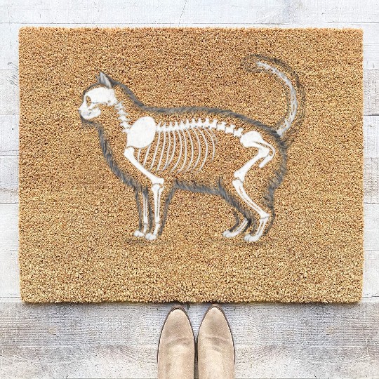 Anatomy of a Cat: Skeleton in Monochrome Coir Doormats
