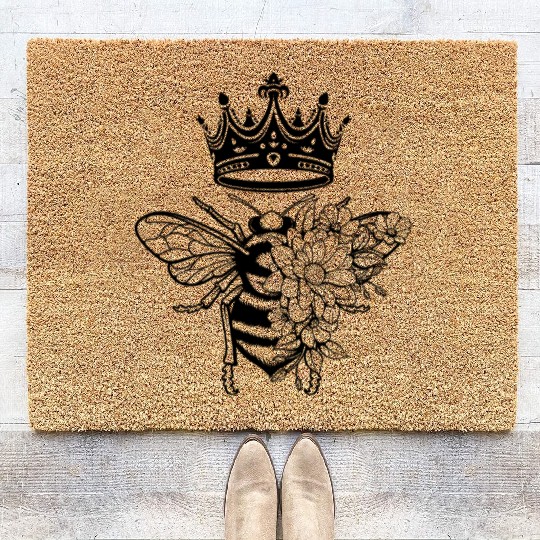 Queen Bee Crown Women Hive Beekeeping Bee Women Coir Doormats