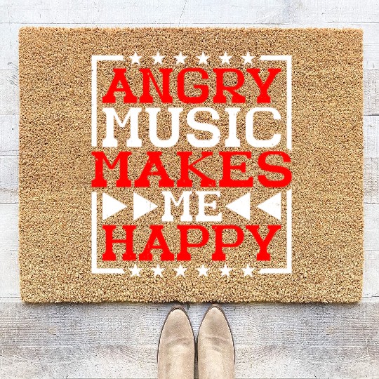 Angry Music Makes Me Happy 6 Coir Doormats