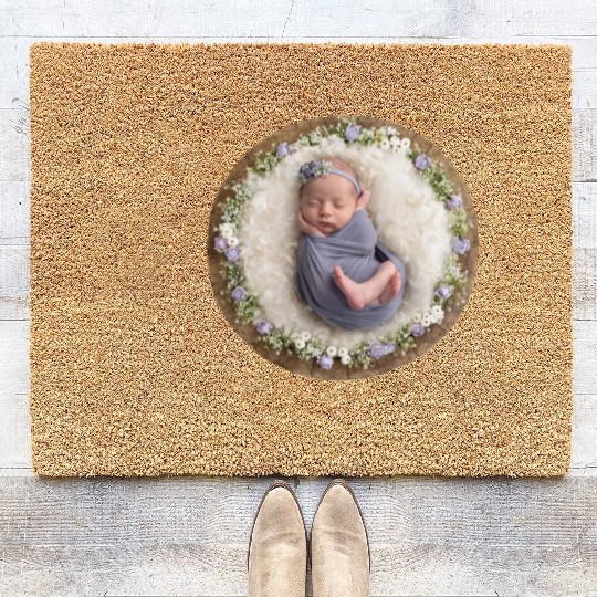 Lavender newborn girl pictures Coir Doormats