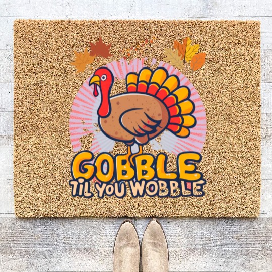 Gobble Til You Wobble Coir Doormats