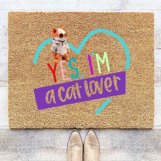 YES, I'M A CAT LOVER, cat, space cat, Pet lovers Coir Doormats