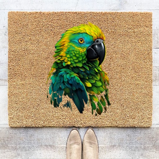 Macaw Parrot for a Bird Lover Animal Lover Coir Doormats