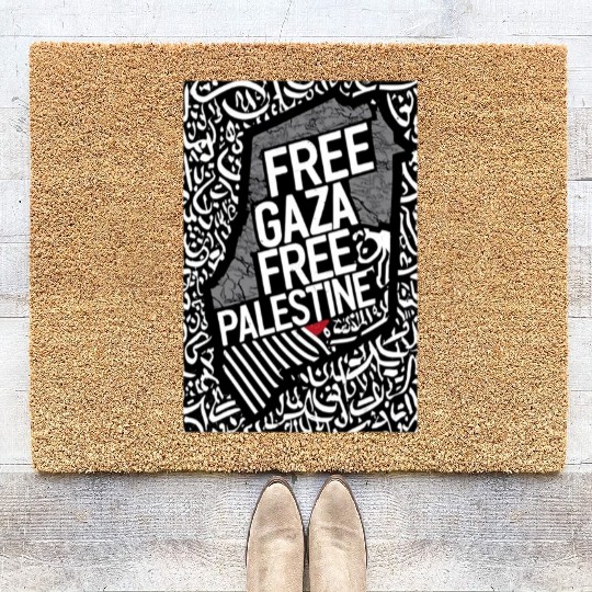 free palestine support palestine Coir Doormats