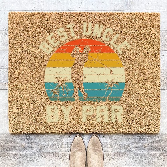 Best Uncle By Par, Father's Day Golf Golfing Coir Doormats