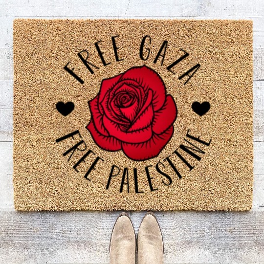 Free Palestine Free Gaza Palestine Flag Palestine Coir Doormats