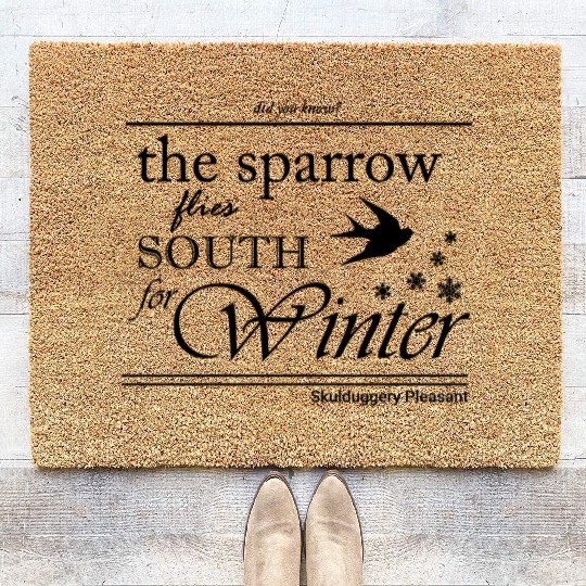 The Sparrow Flies South For Winter Coir Doormats