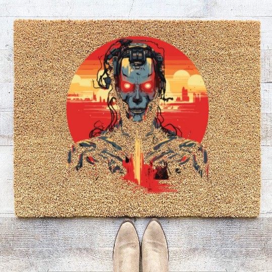 Niche Friend Red Sun Robot Coir Doormats