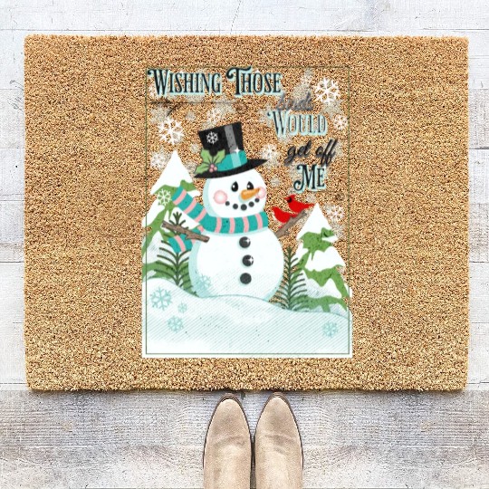 Funny Cranky Snowman Coir Doormats