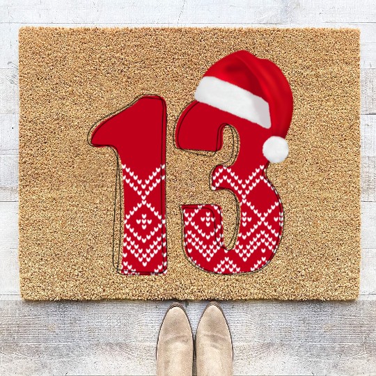 13 Year Old Teenager - Christmas Number Thirteen Coir Doormats
