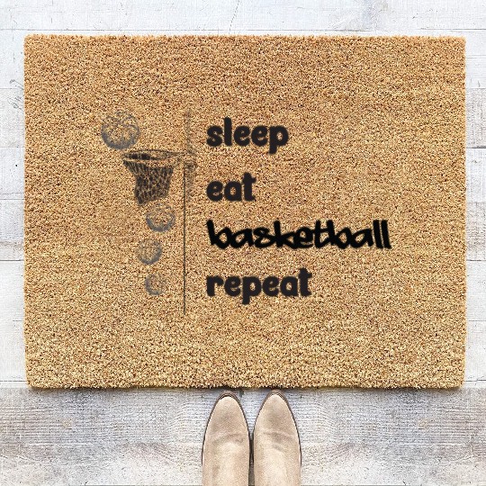 Basketball Coach Sleep Eat Basketball Repeat Coir Doormats