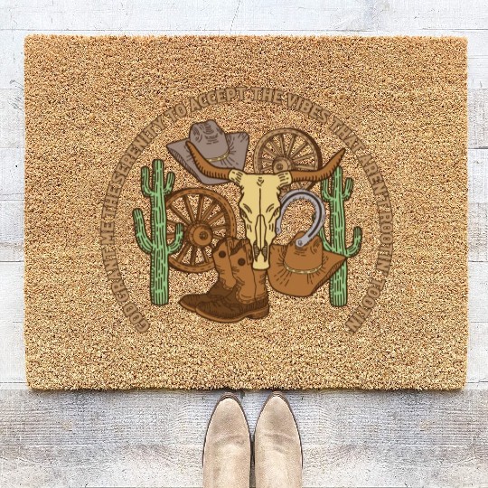 Cowboy Rotin Totin God Grant Me The Serenity Coir Doormats