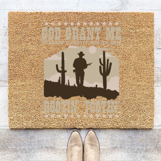 Rotin Totin Cowboy God Grant Me The Serenity Coir Doormats