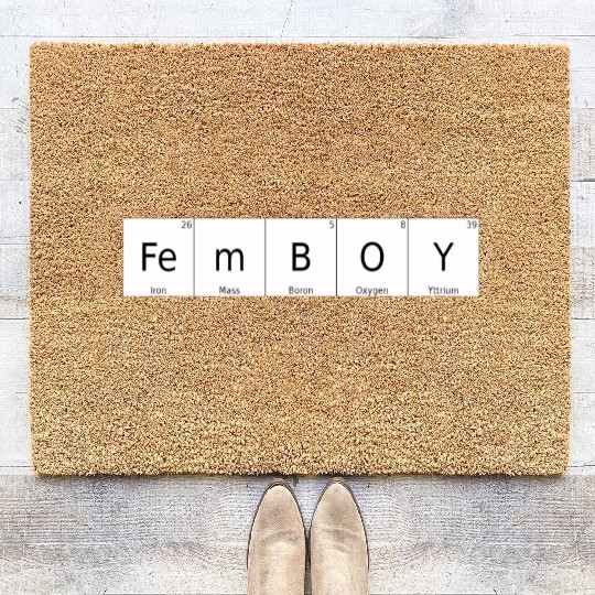Periodic Table Chemical Element Femboy Bigender Si Coir Doormats