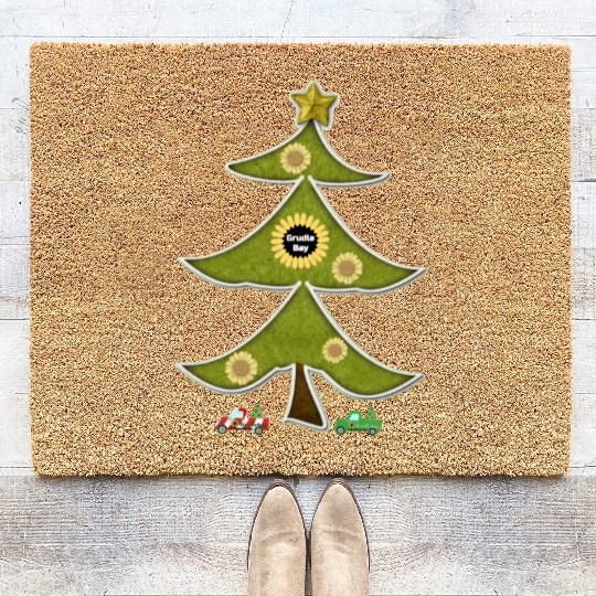 The Crazy Grudlebay Sunflower Christmas Tree Coir Doormats