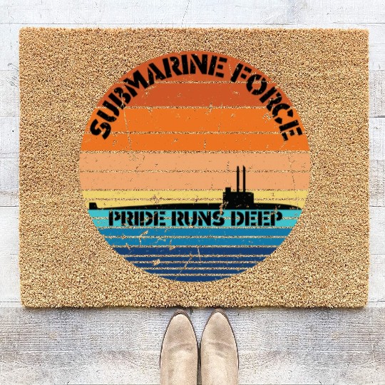 Sunset Navy Submarine Force Pride Runs Deep Coir Doormats
