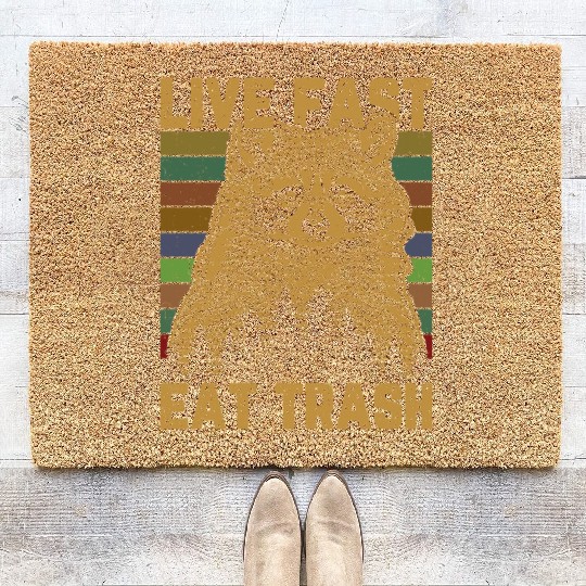 Eat Trash Raccoon Street Panda Trash Cat Coir Doormats