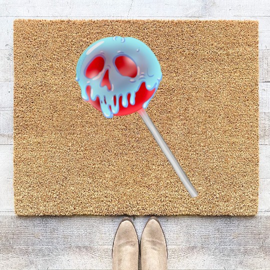 Poison Apple Halloween Candy Lollipop Coir Doormats