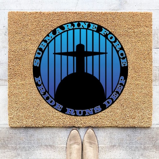 Submarine Force Pride Runs Deep Ocean Blue Coir Doormats