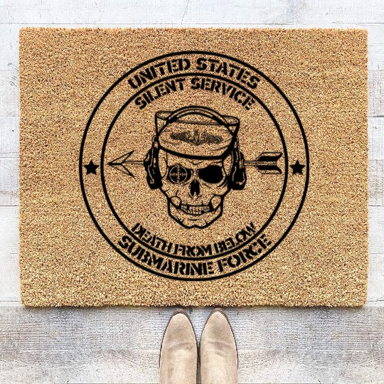 Us Submarine Force Death From Below Silent Service Coir Doormats