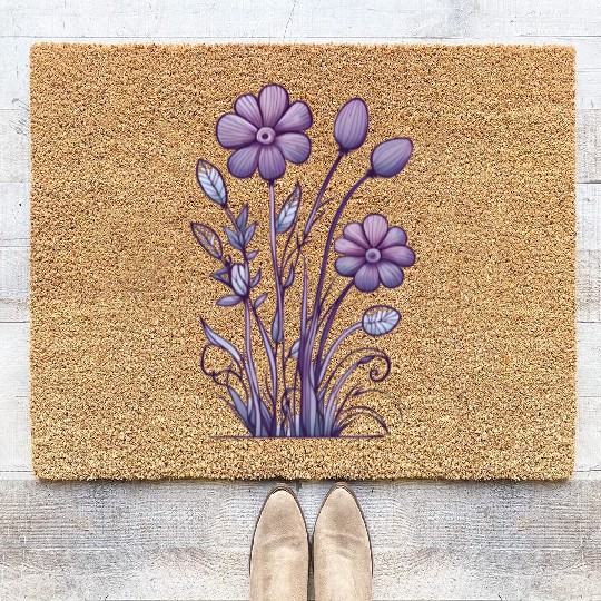 Lavender Majesty: A Tapestry of Orchids and Lilacs Coir Doormats