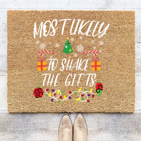 Most likely to Christmas Family Matching Coir Doormats