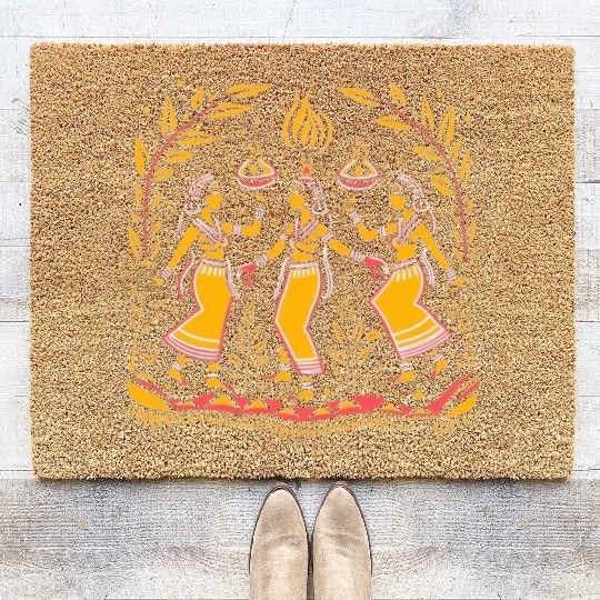 Embrace Spirituality with Sacred Dance Design Coir Doormats